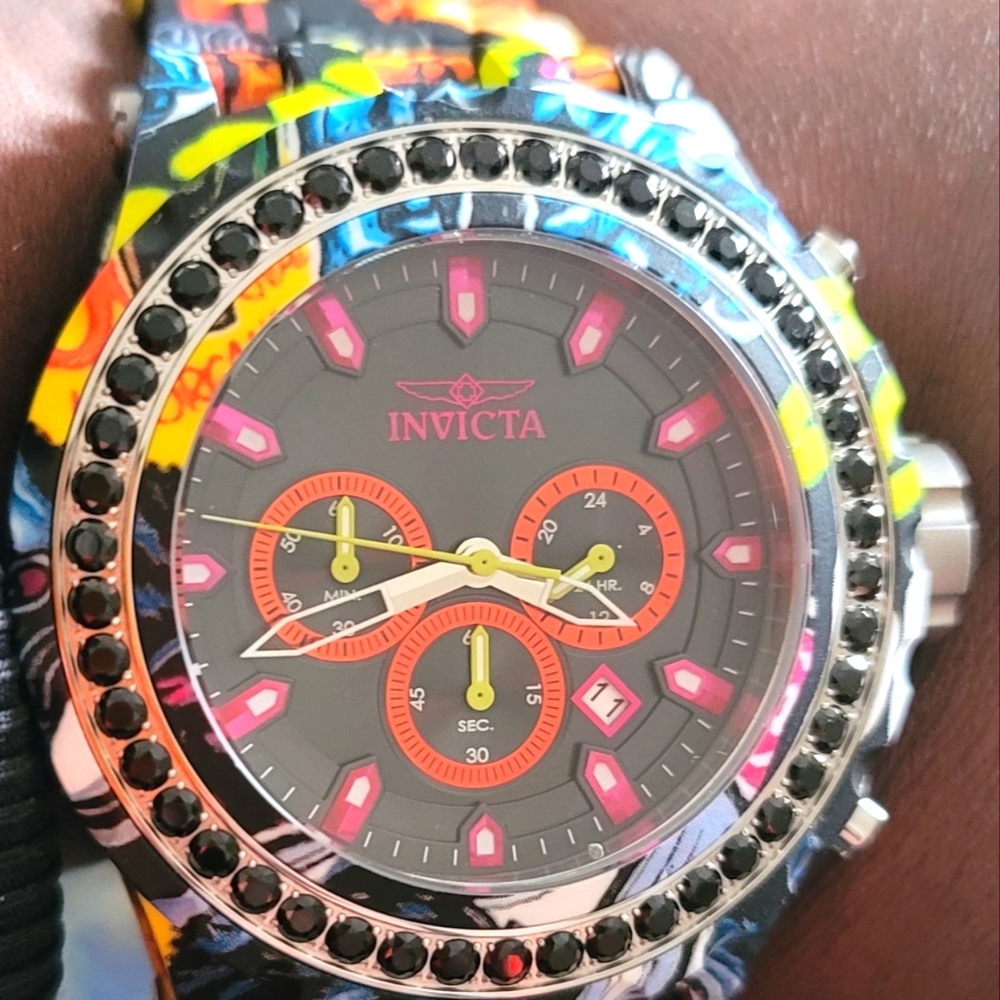 INVICTA 52MM SUBAQUA AQUA PLATING GRAFFITI